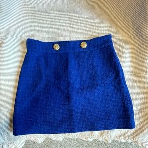 Zara Blue Tweed Skirt